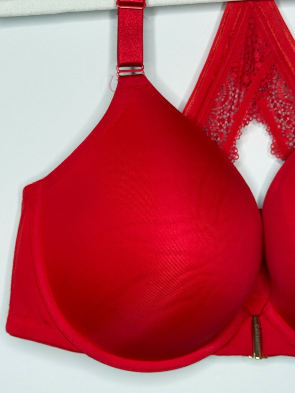 Cacique Red Front-Close Lace Racerback Bra Size 44DD - Picture 6 of 9